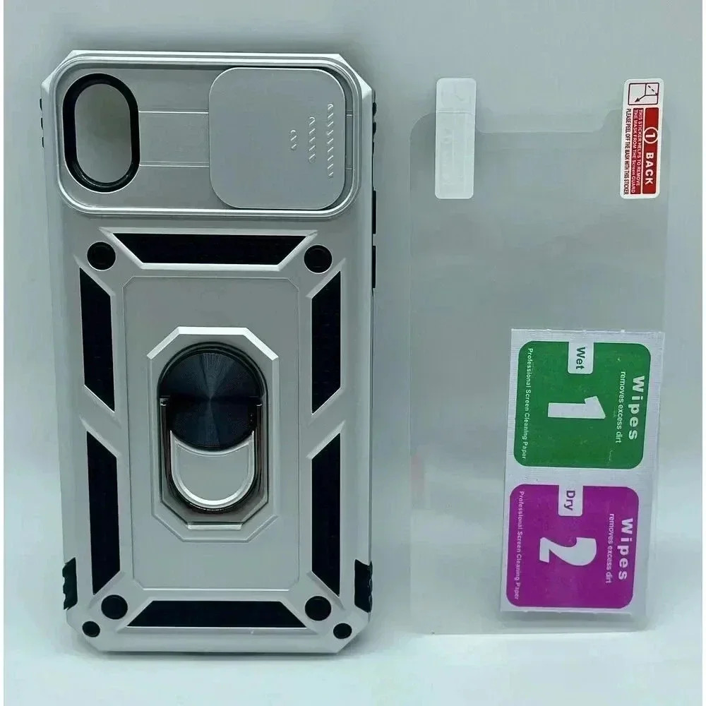 Ring Stand Case For iPhone XR Screen Protector Camera Cover Military Grade